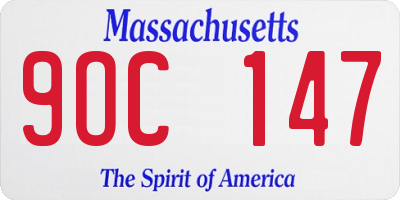 MA license plate 9OC147