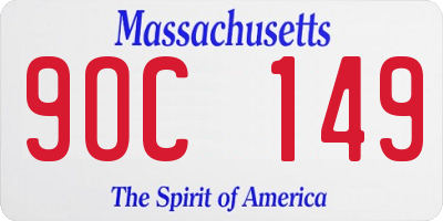 MA license plate 9OC149