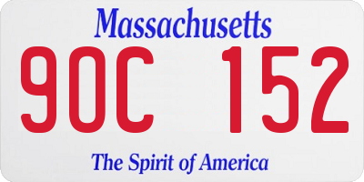 MA license plate 9OC152