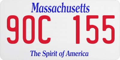 MA license plate 9OC155