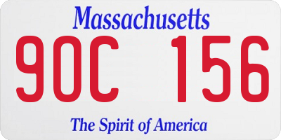 MA license plate 9OC156