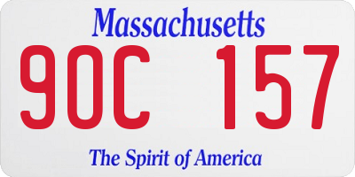 MA license plate 9OC157