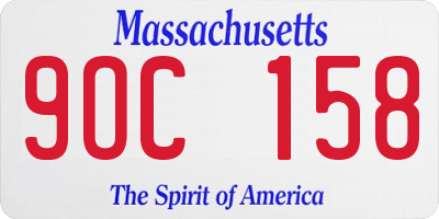 MA license plate 9OC158