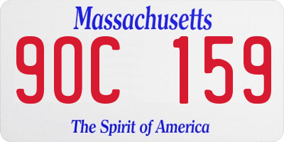 MA license plate 9OC159