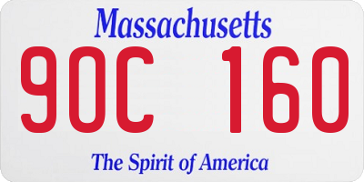 MA license plate 9OC160
