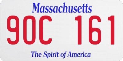MA license plate 9OC161