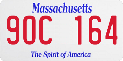MA license plate 9OC164