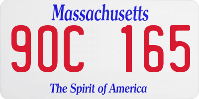 MA license plate 9OC165