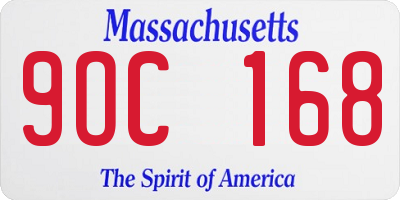 MA license plate 9OC168