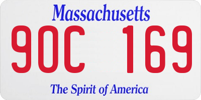 MA license plate 9OC169