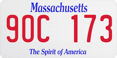 MA license plate 9OC173