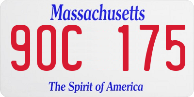 MA license plate 9OC175