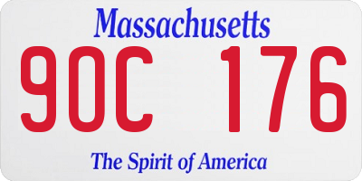 MA license plate 9OC176