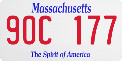 MA license plate 9OC177