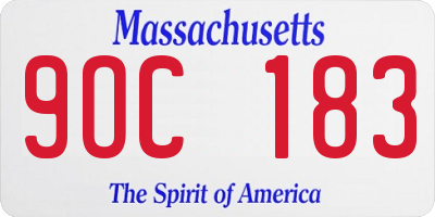 MA license plate 9OC183