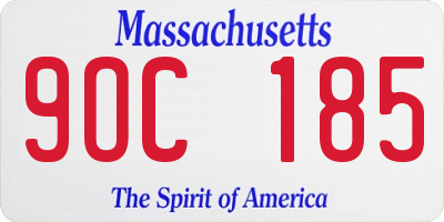 MA license plate 9OC185