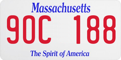 MA license plate 9OC188
