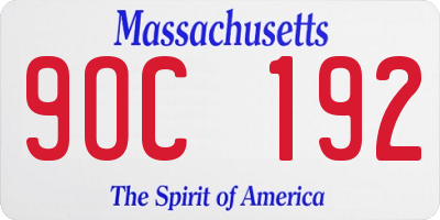 MA license plate 9OC192