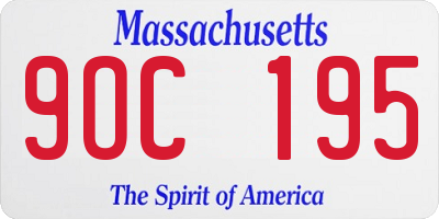 MA license plate 9OC195