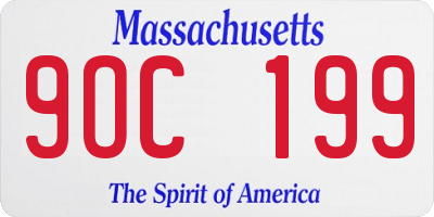 MA license plate 9OC199