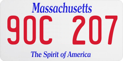 MA license plate 9OC207