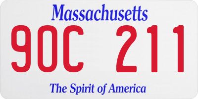 MA license plate 9OC211