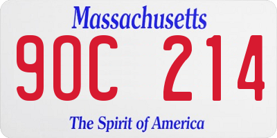 MA license plate 9OC214