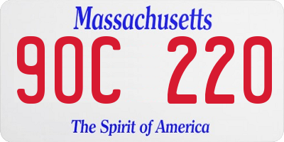 MA license plate 9OC220