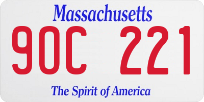 MA license plate 9OC221
