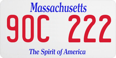 MA license plate 9OC222