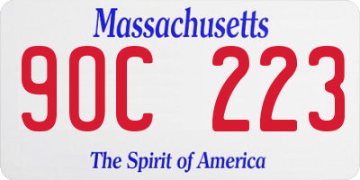 MA license plate 9OC223