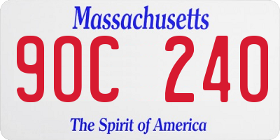 MA license plate 9OC240