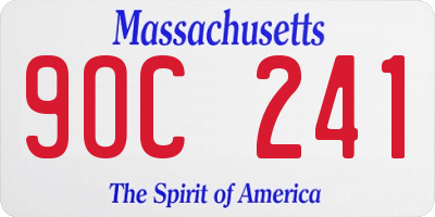 MA license plate 9OC241