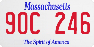 MA license plate 9OC246