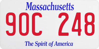 MA license plate 9OC248