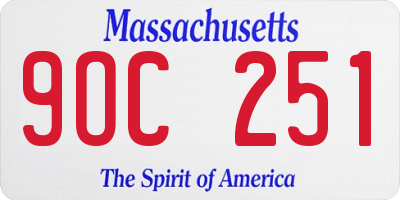 MA license plate 9OC251