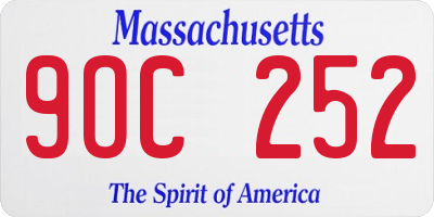 MA license plate 9OC252