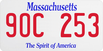 MA license plate 9OC253
