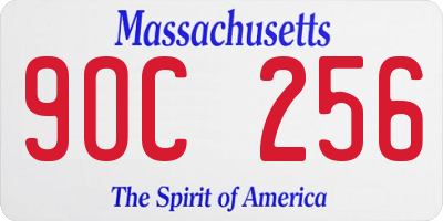 MA license plate 9OC256