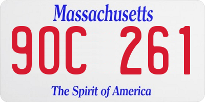 MA license plate 9OC261