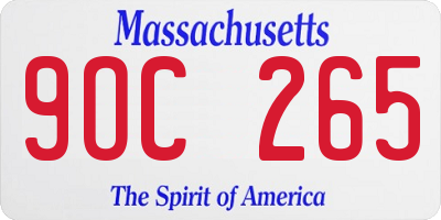 MA license plate 9OC265