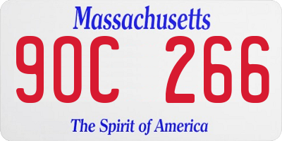 MA license plate 9OC266