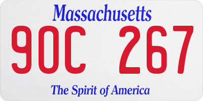 MA license plate 9OC267