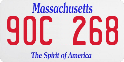 MA license plate 9OC268