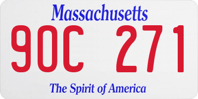 MA license plate 9OC271