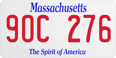 MA license plate 9OC276