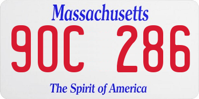 MA license plate 9OC286