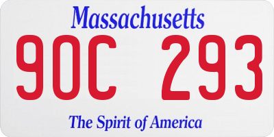 MA license plate 9OC293