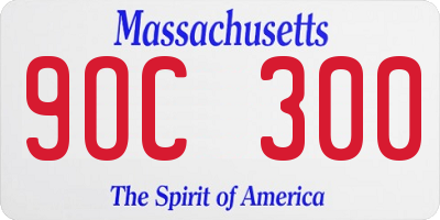 MA license plate 9OC300