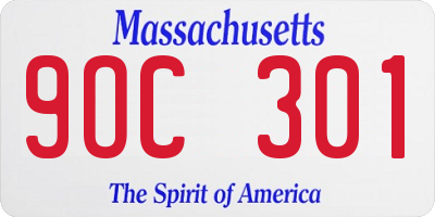 MA license plate 9OC301